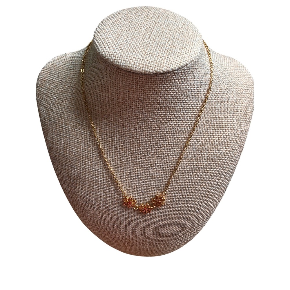 Slide Jewels 18K Gold Plated Convertible Daisy Necklace Bracelet Set NWOT